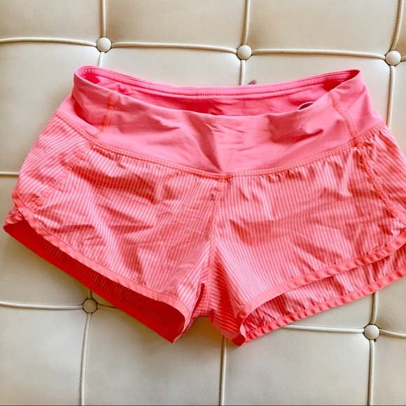 lululemon athletica Pants - [lululemon] orange striped speed shorts